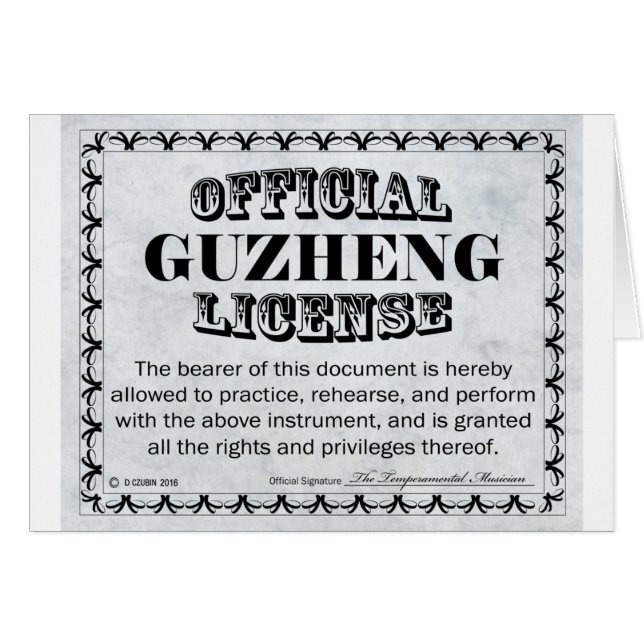 Licencia Guzheng (Anverso (Horizontal))