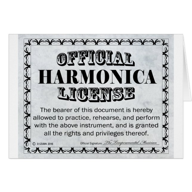 Licencia Harnonica (Anverso (Horizontal))