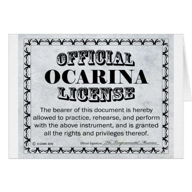 Licencia Ocarina (Anverso (Horizontal))
