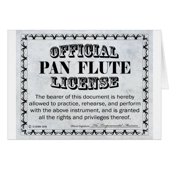 Licencia Pan Flute (Anverso (Horizontal))