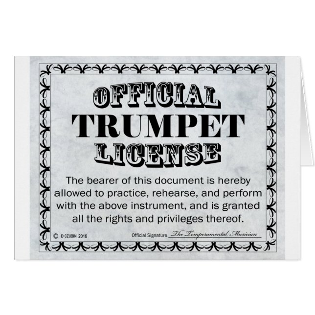 Licencia Trumpet (Anverso (Horizontal))