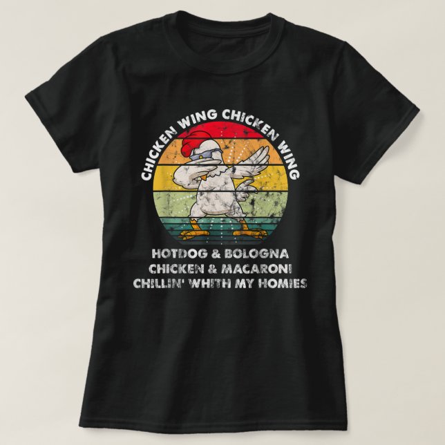 Licitaciones de pollos con camiseta graciosa de po (Diseño del anverso)