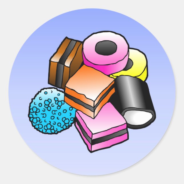 Licorice Candy Classic Round Pegatina (Anverso)