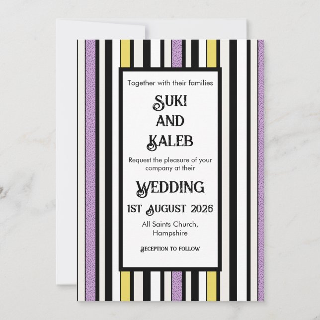 Licorice Candy - Invitación a la boda (Anverso)