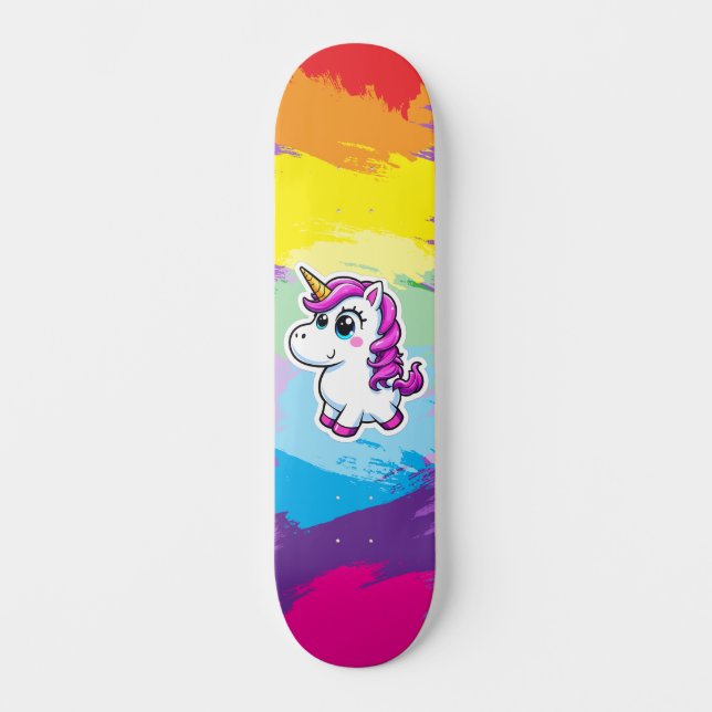 Licorne arc en ciel Skateboard (Anverso)