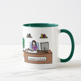 Líder audaz - taza personalizada del dibujo