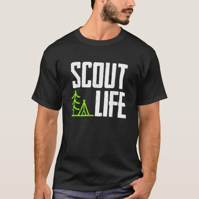Líder Scout Camping Paseos De Senderismo Camiseta (Anverso)