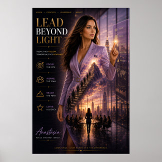 Liderar más allá de la luz – Póster de liderazgo e