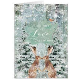 Liebres de la nieve del invierno del navidad una