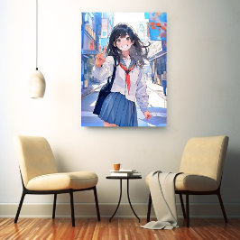 Lienzo アートパネル Art Panel|寄り道JK 寿司娘 GenerativeAI
