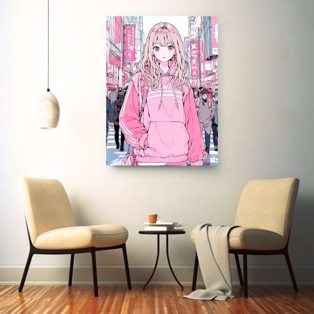 Lienzo オシャレなPinkアートパネル｜寿司娘 GenerativeAI (Subido por el creador)