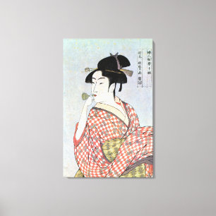 Lienzo ガ ラ ス の 笛 吹~~, Bursátil de Cristal, Utamaro