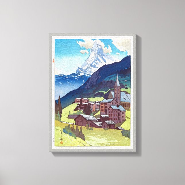 Lienzo マ タ ホ ル Matterhorn, Hiroshi Yoshida, Woodcut (Anverso)