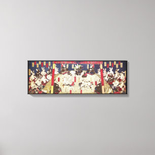 Lienzo 兎 の 相 撲, 芳 藤 Conejos de sumo, Yoshifuji, Ukiyo-e