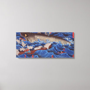 Lienzo 怪 物 鮫,国 Monster Shark, Kuniyoshi, Ukiyo-e