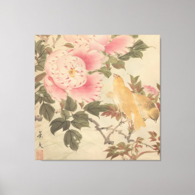 LIENZO 日本画、美しい花鳥画 (Anverso)