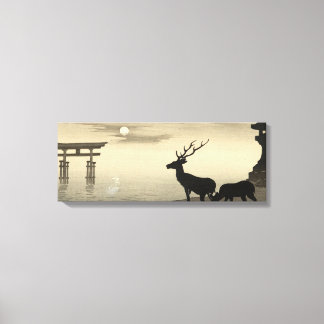 Lienzo 浮世絵キャンバス ukiyoe 小原古邨 「安芸の宮島」 キャンバスプリント