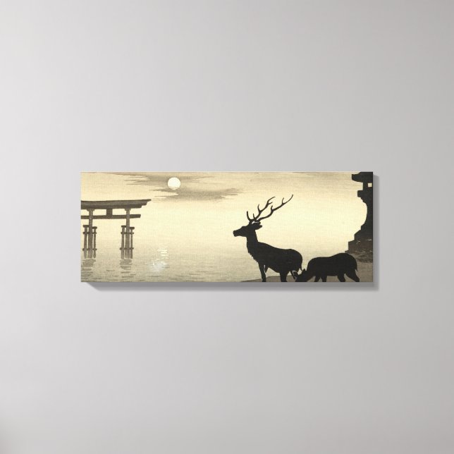 Lienzo 浮世絵キャンバス ukiyoe 小原古邨 「安芸の宮島」 キャンバスプリント (Anverso)