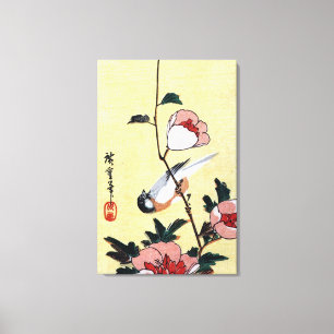 Lienzo 花 に 鳥, 広 重 Pájaro y Flor, Hiroshige, Ukiyo-e