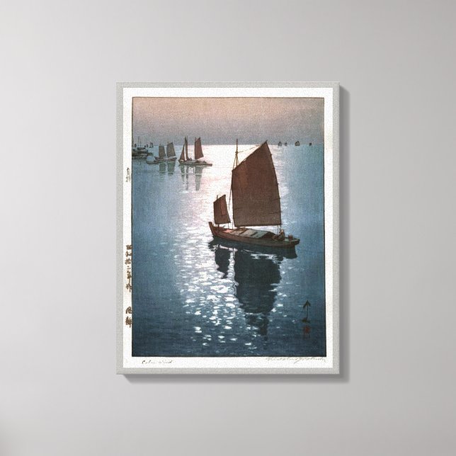 Lienzo 静 凪, 吉 田 viento tranquilo, Hiroshi Yoshida, Woodcu (Anverso)