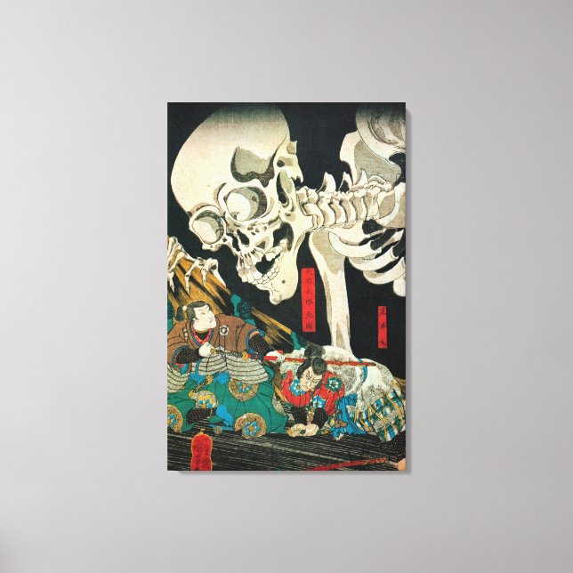 Lienzo 骨 骸, 国 芳 Skeleton, Kuniyoshi, Ukiyo-e (Anverso)