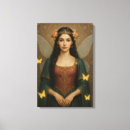 Lienzo 001_A fairy princess in teal green and crimson.