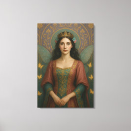 Lienzo 004_A fairy princess in muted rose and teal green.