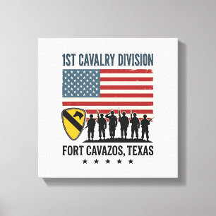 Lienzo 1ª División de Caballería Fort Hood Camiseta Milit