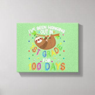 Lienzo 100° Día de Diseño Escolar Primer Grado 100 Día