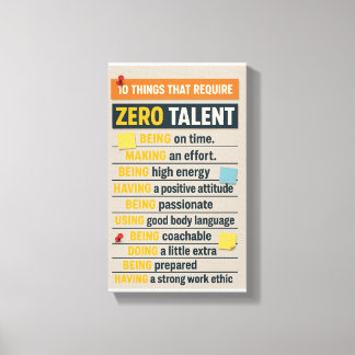 Lienzo 10 cosas que no requieren ningún talento