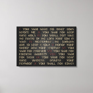 Lienzo 10 Mandamientos en madera oscura 30" x 20" Ajuste 