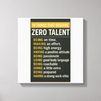 Lienzo 10 Things That Require Zero Talent