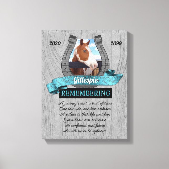 Lienzo 11x14 Hípica Mascota Memorial Madera Foto (Anverso)