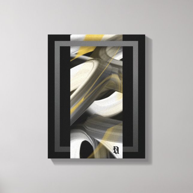 Lienzo 11x14" Trend Abstract Art Canvas Black White Gold (Anverso)