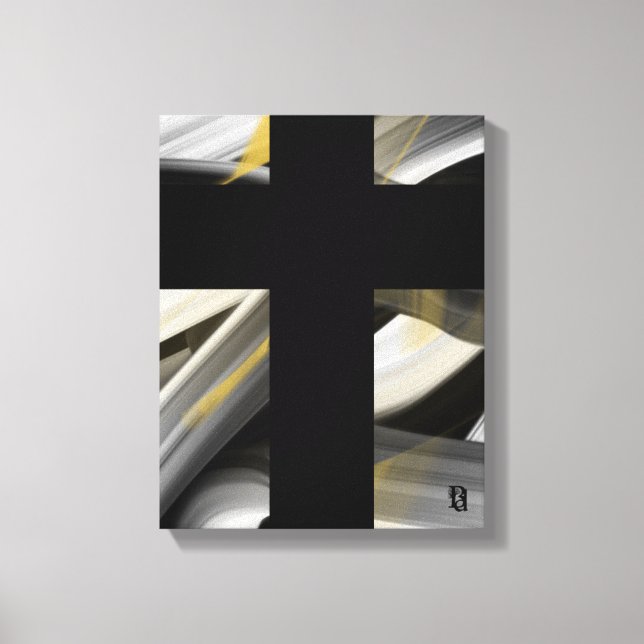 Lienzo 11x14" Trend Abstract Art Canvas Black White Gold (Anverso)