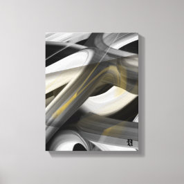 Lienzo 11x14" Trend Abstract Art Canvas Black White Gold