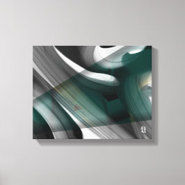 Lienzo 11x14" Trend Abstract Art Canvas Black White Green