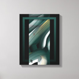 Lienzo 11x14" Trend Abstract Art Canvas Black White Green