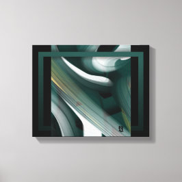 Lienzo 11x14" Trend Abstract Art Canvas Black White Green