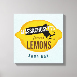 Lienzo 12" x 12" Massachusetts Famous Lemons Canvas