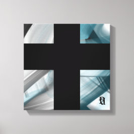 Lienzo 12x12" Trend Abstract Art Canvas Black White Blue