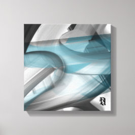 Lienzo 12x12" Trend Abstract Art Canvas Black White Blue