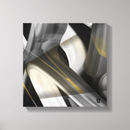 Lienzo 12x12" Trend Abstract Art Canvas Black White Gold