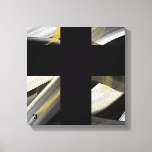 Lienzo 12x12" Trend Abstract Art Canvas Black White Gold (Anverso)