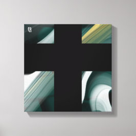 Lienzo 12x12" Trend Abstract Art Canvas Black White Green