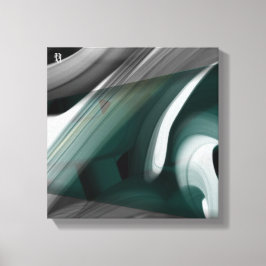 Lienzo 12x12" Trend Abstract Art Canvas Black White Green