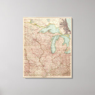 Lienzo 13435 Mich, Wis, Minn, Ia, Mo, Ill, Ind, Ky