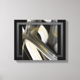 Lienzo 14x11" Trend Abstract Art Canvas Black White Gold