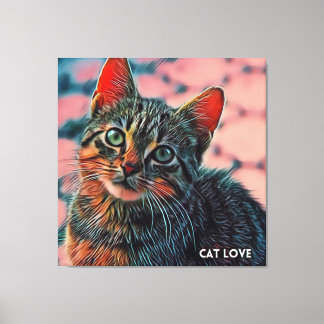 Lienzo 16. Hermoso lindo y colorido gato adorable