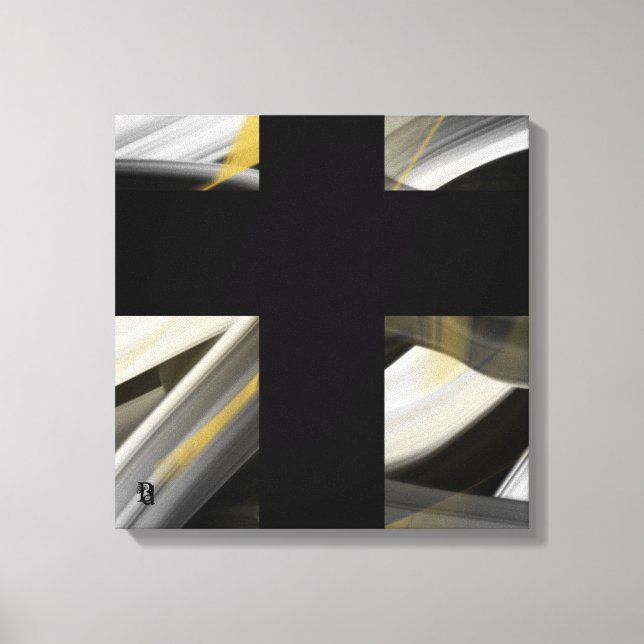 Lienzo 16x16" Trend Abstract Art Canvas Black White Gold (Anverso)